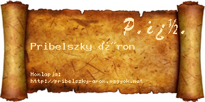 Pribelszky Áron névjegykártya