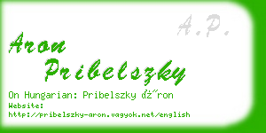 aron pribelszky business card